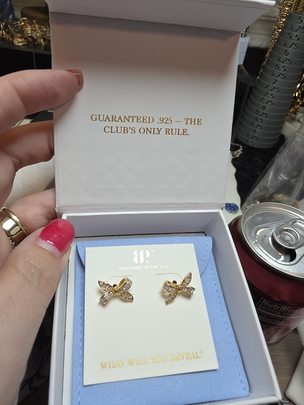 BP Sterling Club Vermeil Gold Bow Stud Earrings